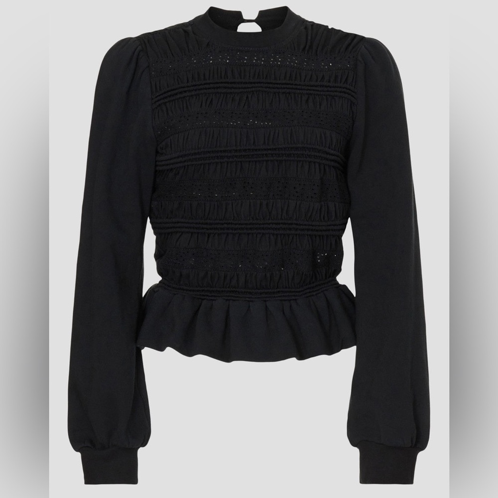 Sea New York Rita Smocked Top in black size small
